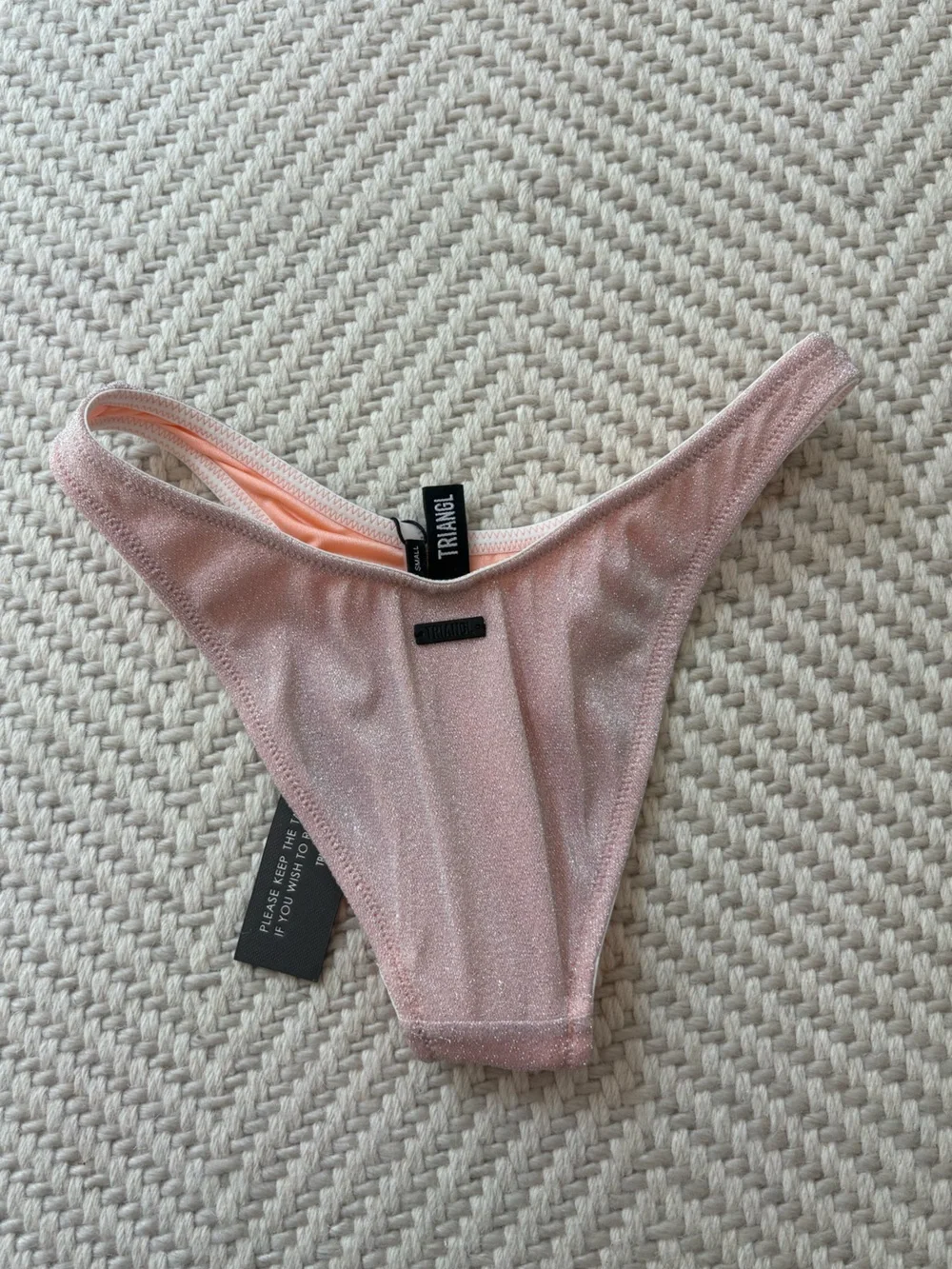 triangl swimwear Shimmery Blush Pink Bikini Bottoms